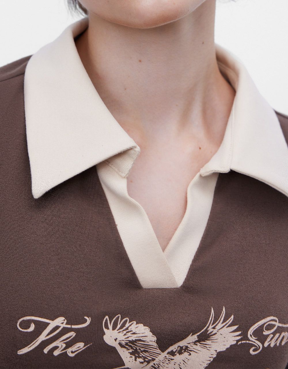 Bird Print Lace Up Cropped Top sold by Urban Revivo product image thumbnail 3