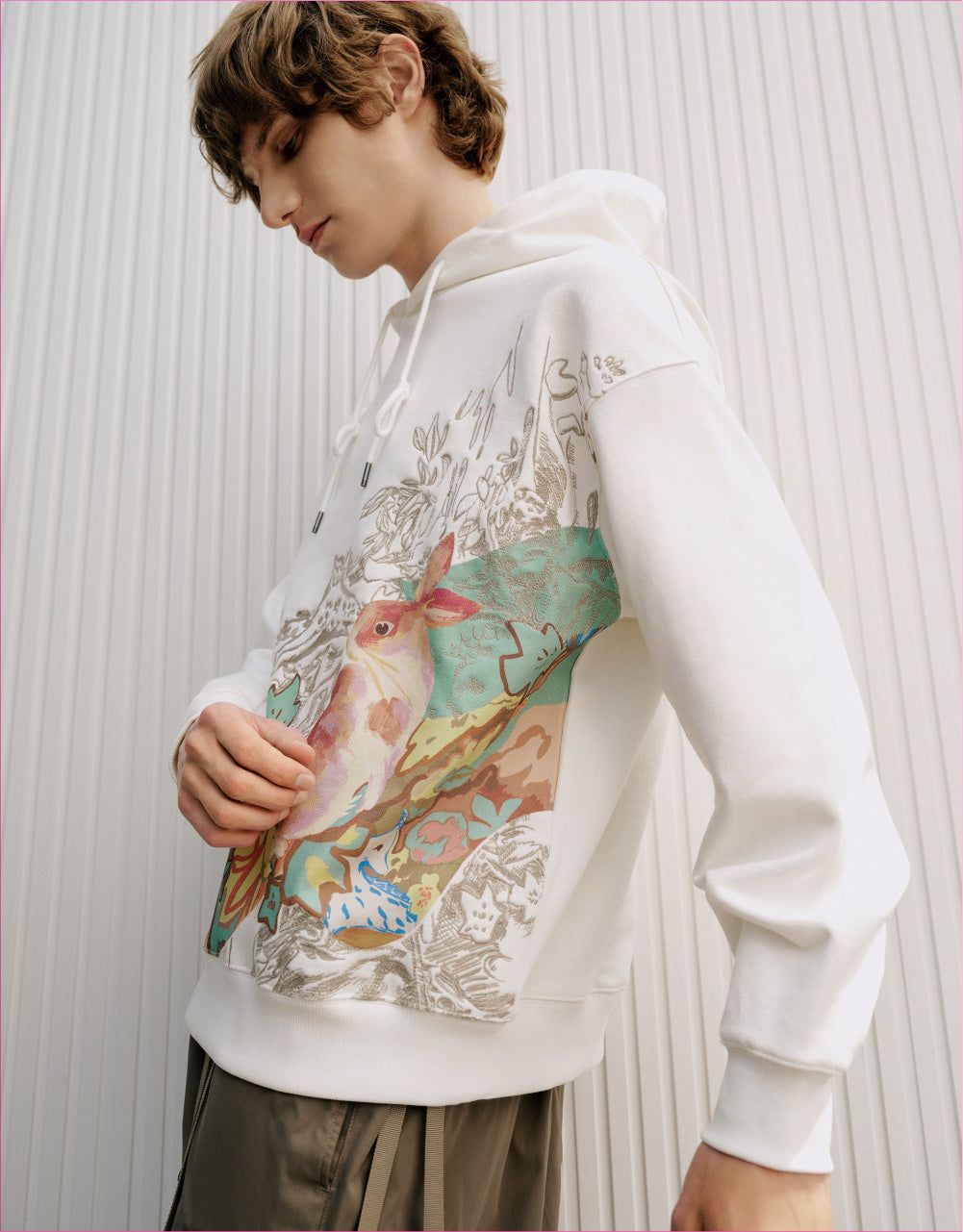 Bunny Print Oversized Hoodie sold by Urban Revivo product image thumbnail 4