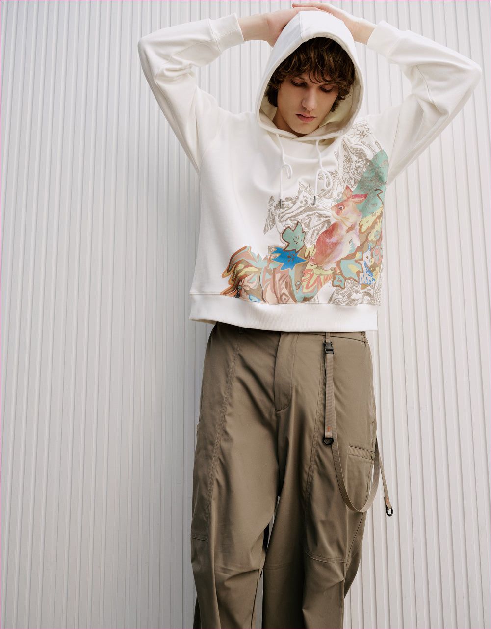 Bunny Print Oversized Hoodie sold by Urban Revivo product image thumbnail 2