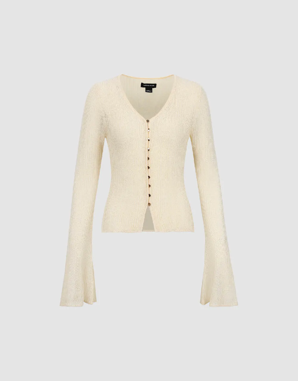 V-Neck Skinny Knitted Cardigan sold by Urban Revivo product image thumbnail 2