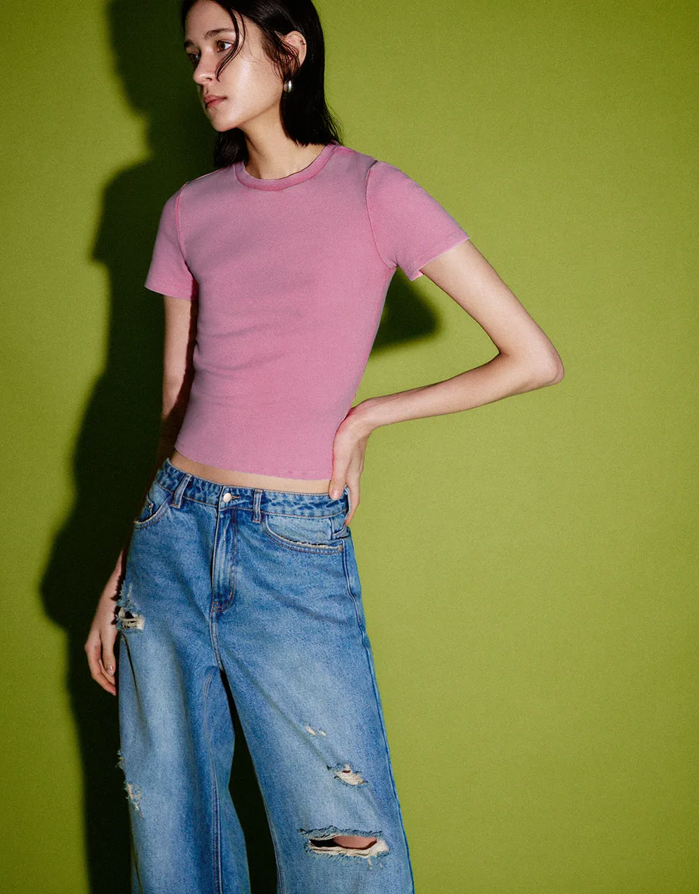 Crew Neck Knitted T-Shirt sold by Urban Revivo product image thumbnail 3