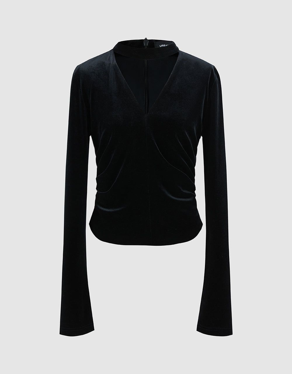 Keyhole Neck Knitted Skinny T-Shirt sold by Urban Revivo