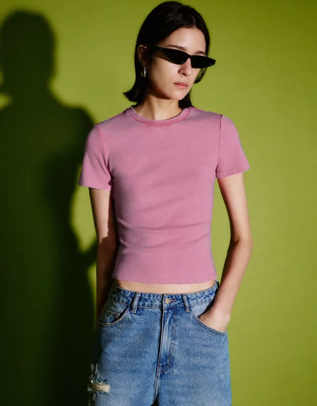 Crew Neck Knitted T-Shirt sold by Urban Revivo