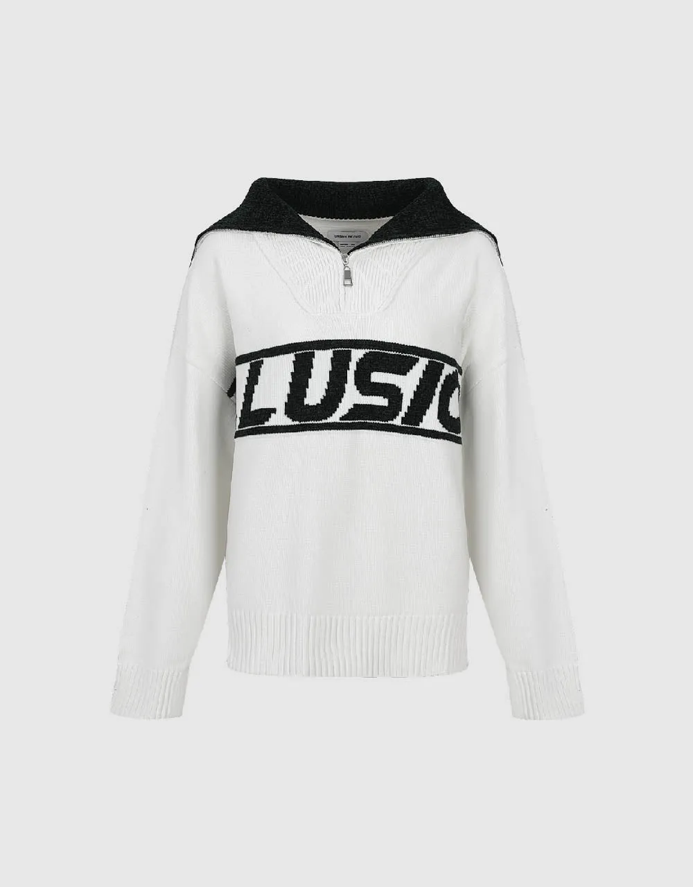 Zip Half Placket Knitted T-Shirt sold by Urban Revivo product image thumbnail 2