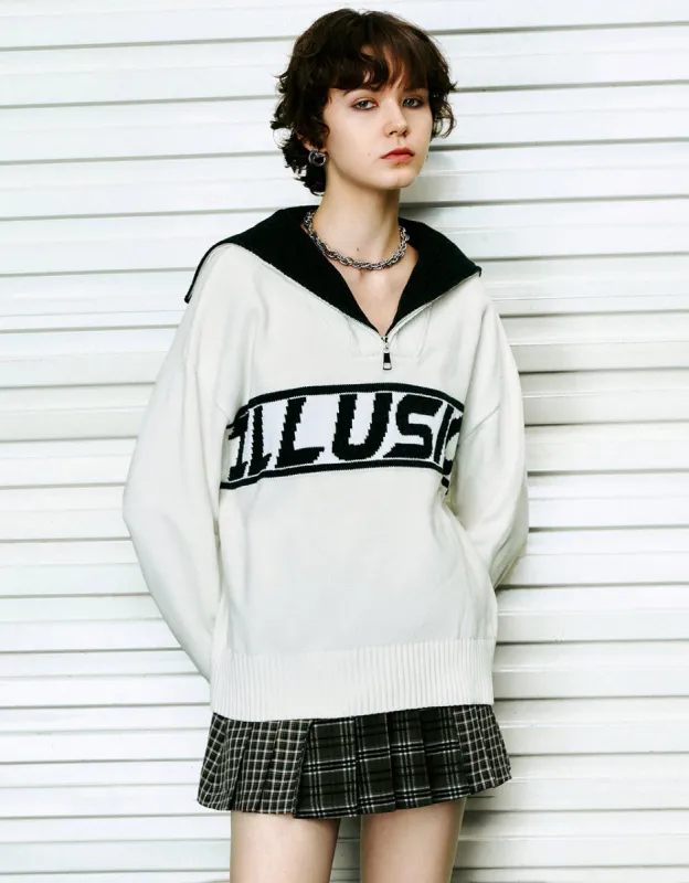 Zip Half Placket Knitted T-Shirt sold by Urban Revivo