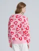 Heart Pattern Jacquard Button Up Oversized Cardigan sold by Urban Revivo