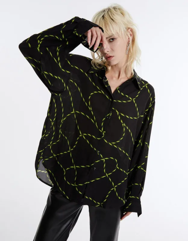 Printed Chiffon Shirt sold by Urban Revivo