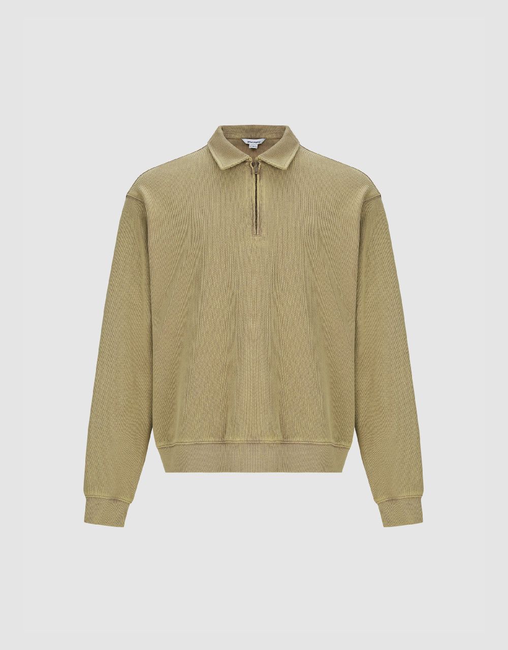 Zip Half Placket Loose Polo Shirt sold by Urban Revivo