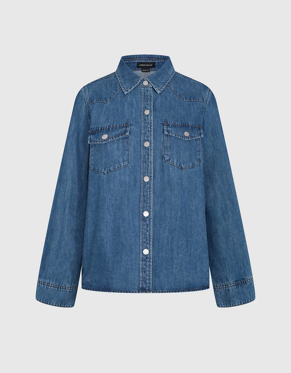 Loose Denim Shirt With Pressed Buttons sold by Urban Revivo product image thumbnail 2