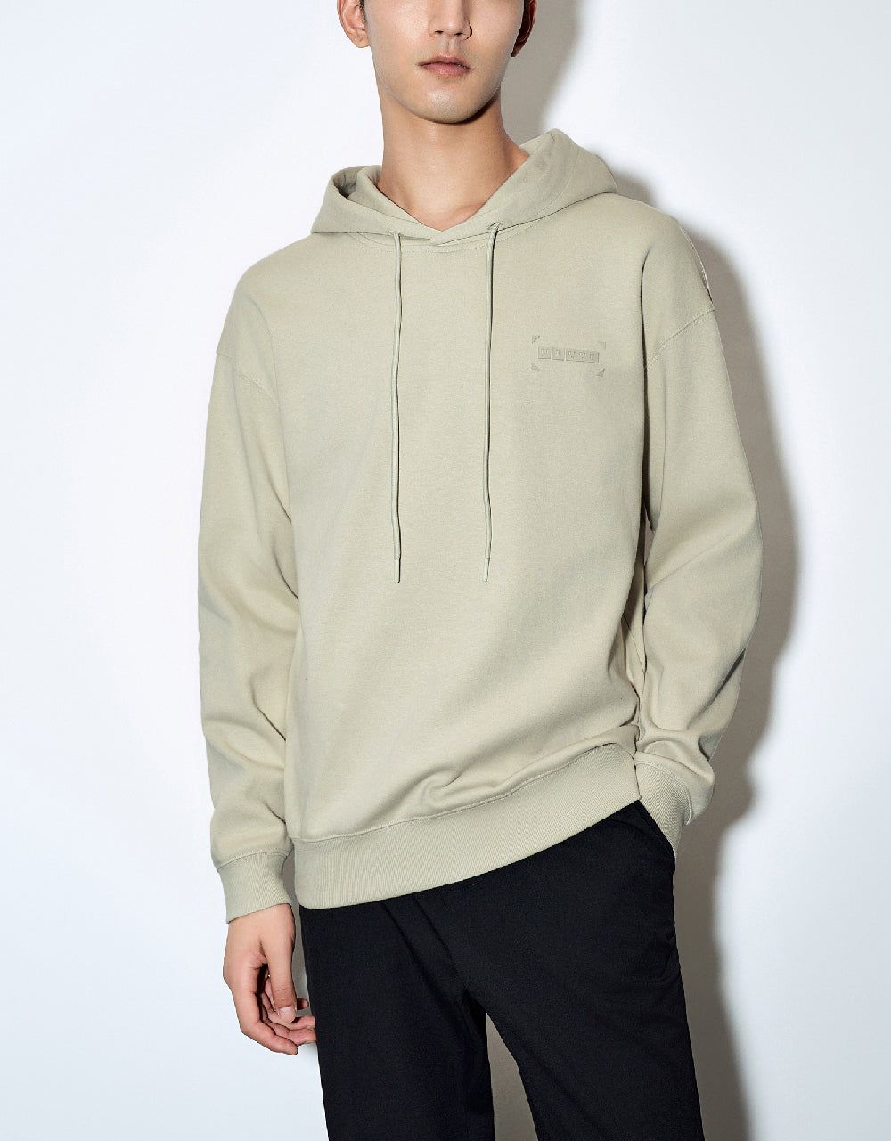 Drop Shoulder Sleeve Hooded Sweatshirt sold by Urban Revivo
