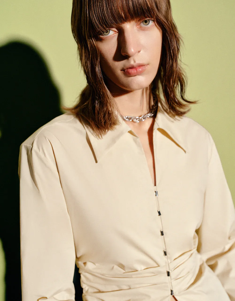 Ruched Lapel Skater Shirt sold by Urban Revivo product image thumbnail 5