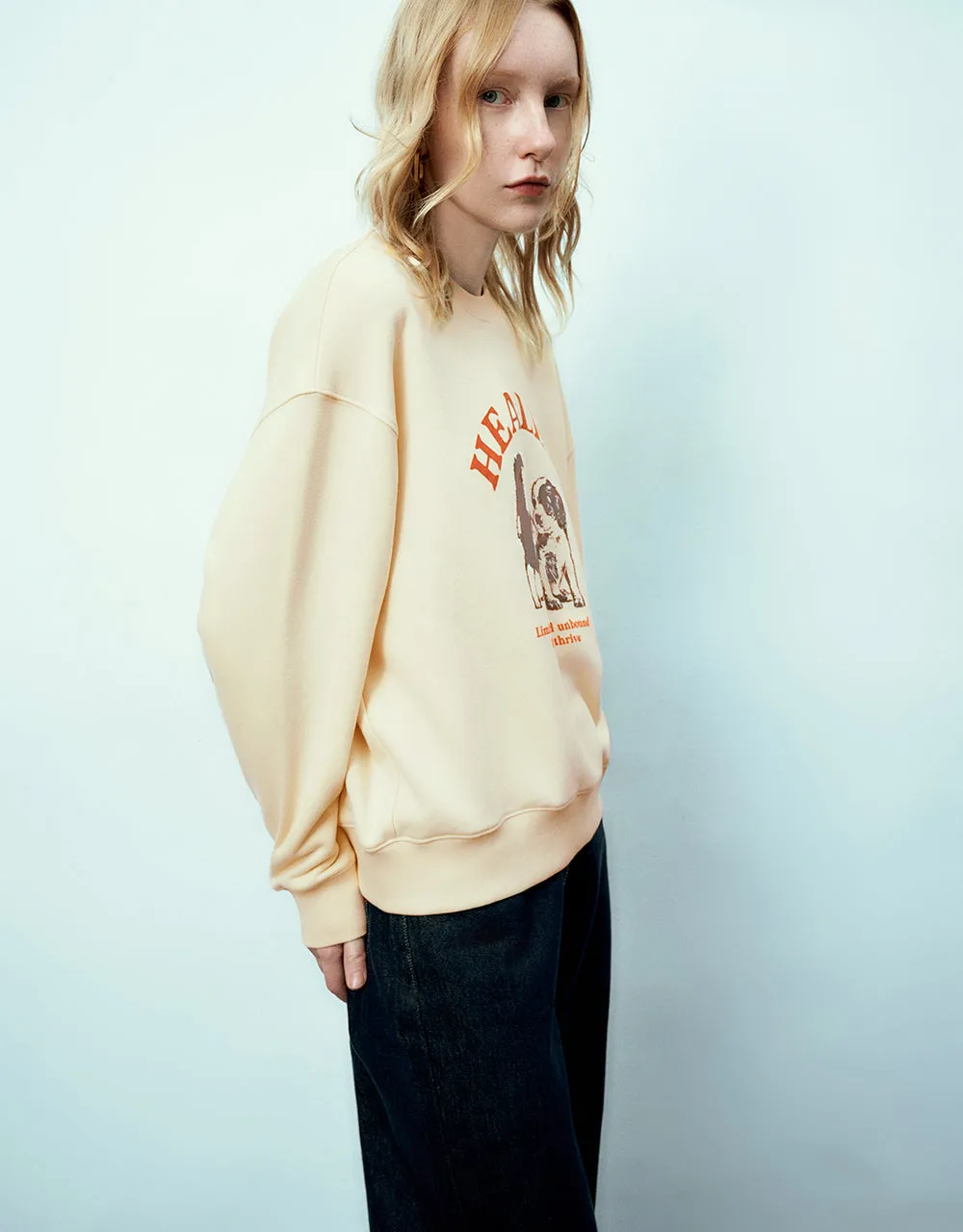 Pets Printed Crew Neck Loose Sweatshirt sold by Urban Revivo product image thumbnail 3