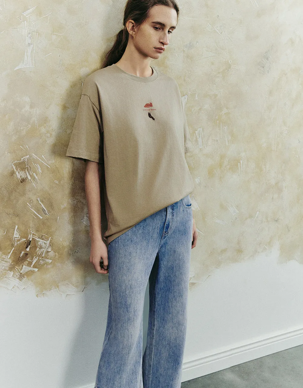 Crew Neck Loose T-Shirt sold by Urban Revivo product image thumbnail 3