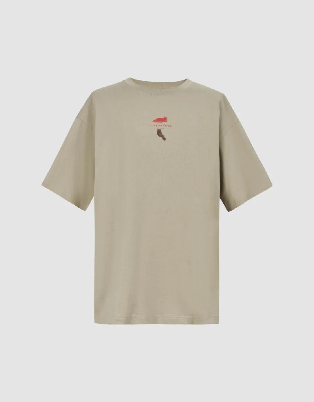 Crew Neck Loose T-Shirt sold by Urban Revivo product image thumbnail 2