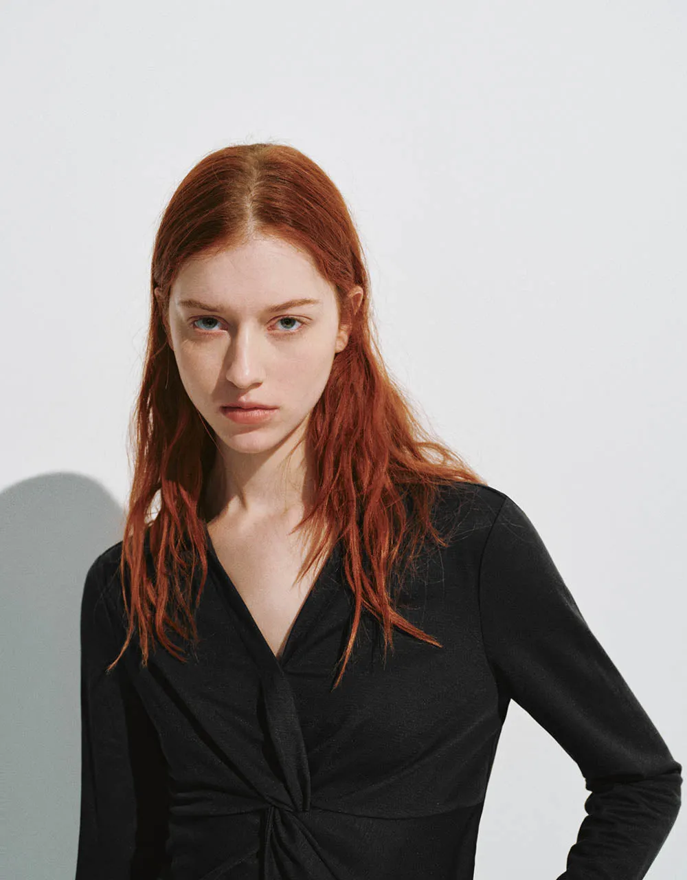 Twist Front V-Neck Overhead Shirt sold by Urban Revivo product image thumbnail 4