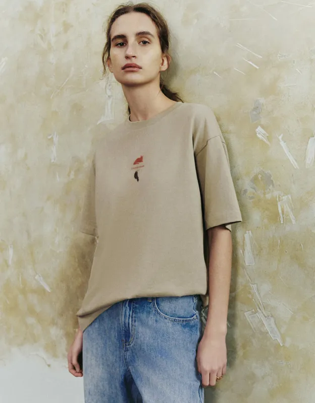 Crew Neck Loose T-Shirt sold by Urban Revivo