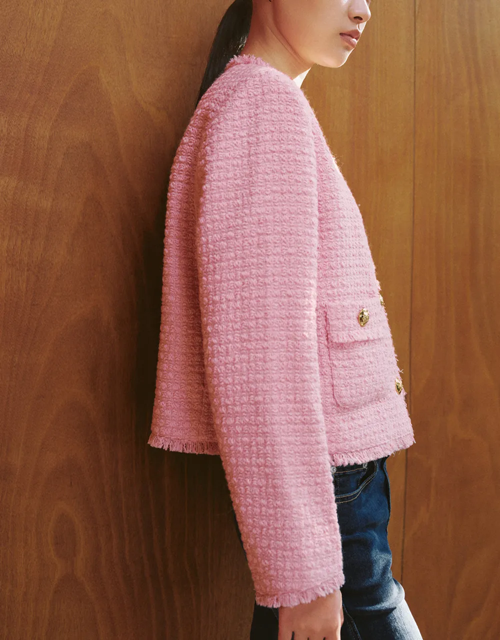 Crew Neck Tweed Jacket sold by Urban Revivo product image thumbnail 2