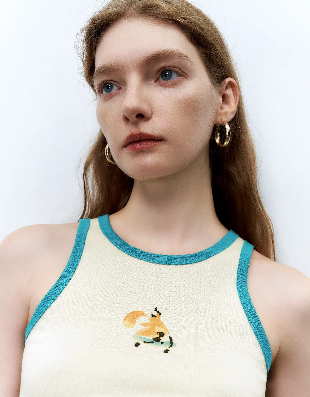 Printed Crew Neck Tank Top sold by Urban Revivo product image thumbnail 5