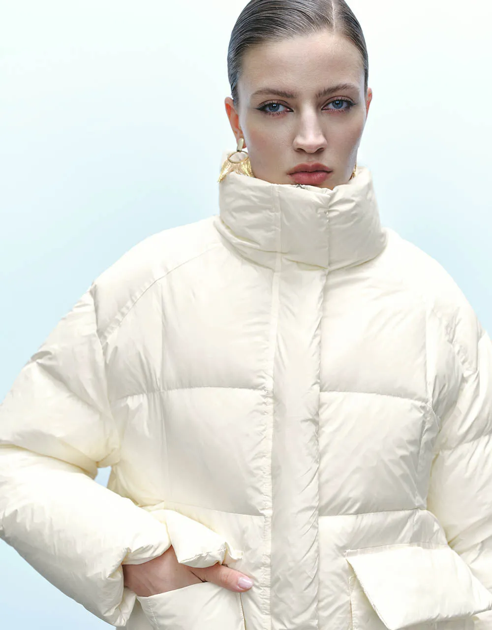 Stand Collar Puffer Jacket sold by Urban Revivo product image thumbnail 4