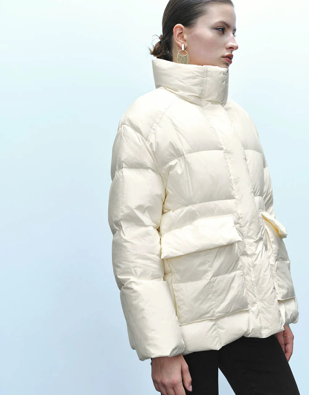 Stand Collar Puffer Jacket sold by Urban Revivo product image thumbnail 2