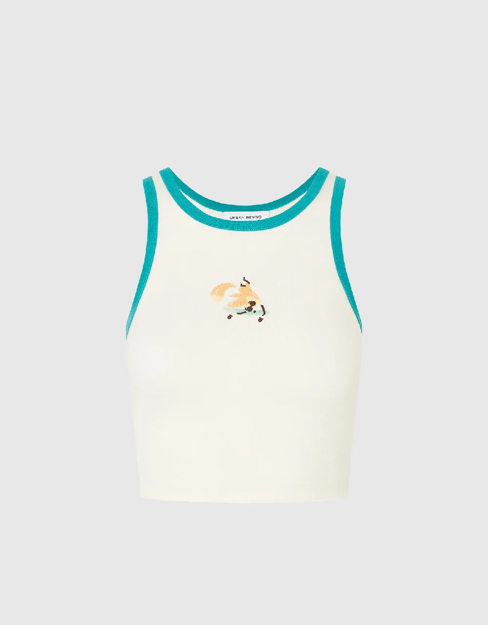 Printed Crew Neck Tank Top sold by Urban Revivo product image thumbnail 2