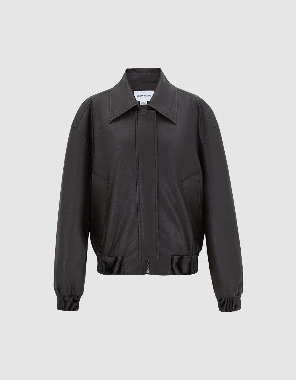 Faux Leather Cropped Jacket sold by Urban Revivo product image thumbnail 2