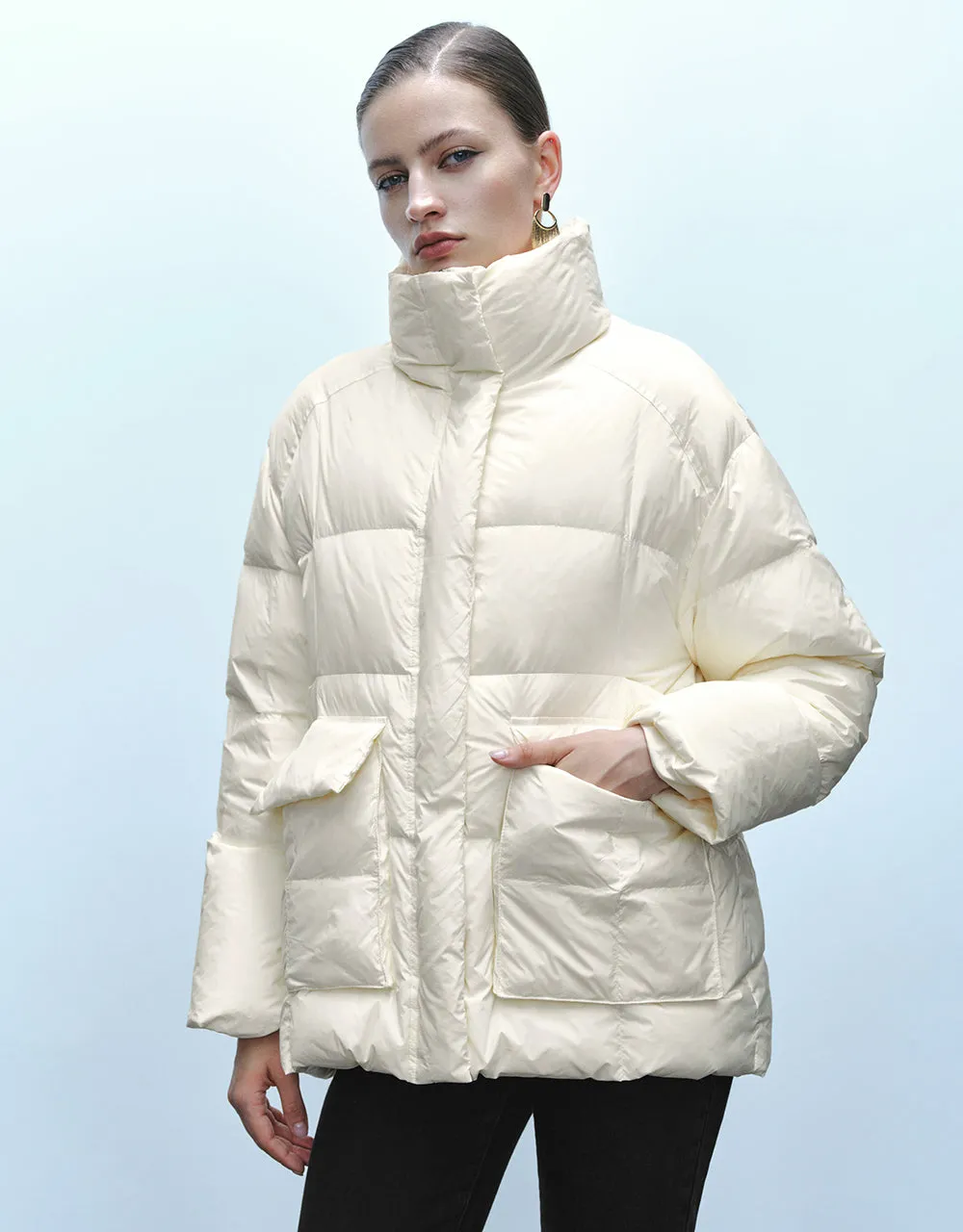 Stand Collar Puffer Jacket sold by Urban Revivo