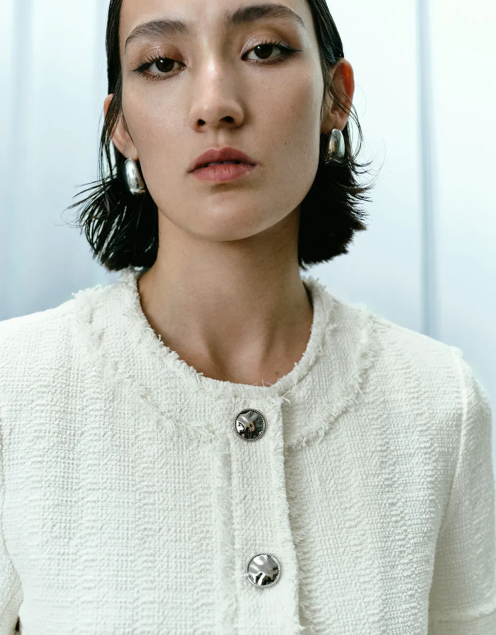 Raw Hem Tweed Jacket sold by Urban Revivo product image thumbnail 5