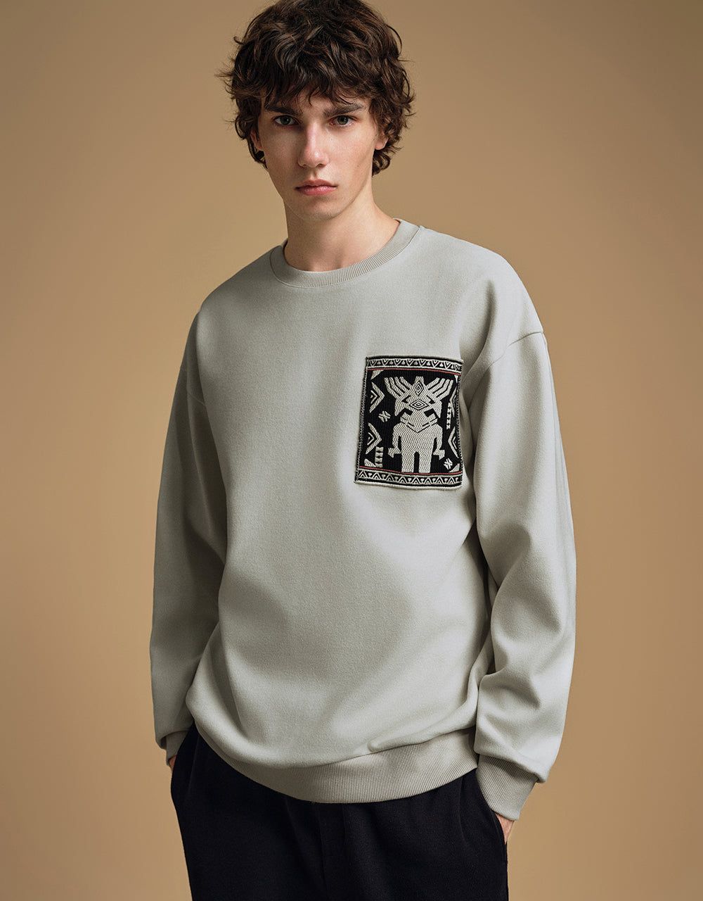 Drop Shoulder Sleeve Crew Neck Sweatshirt sold by Urban Revivo