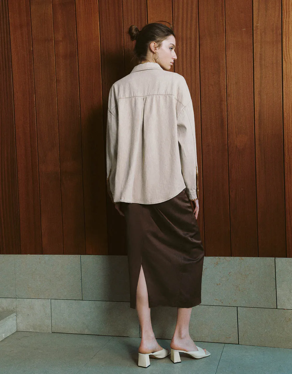 Button Up Oversized Denim Shirt sold by Urban Revivo product image thumbnail 5