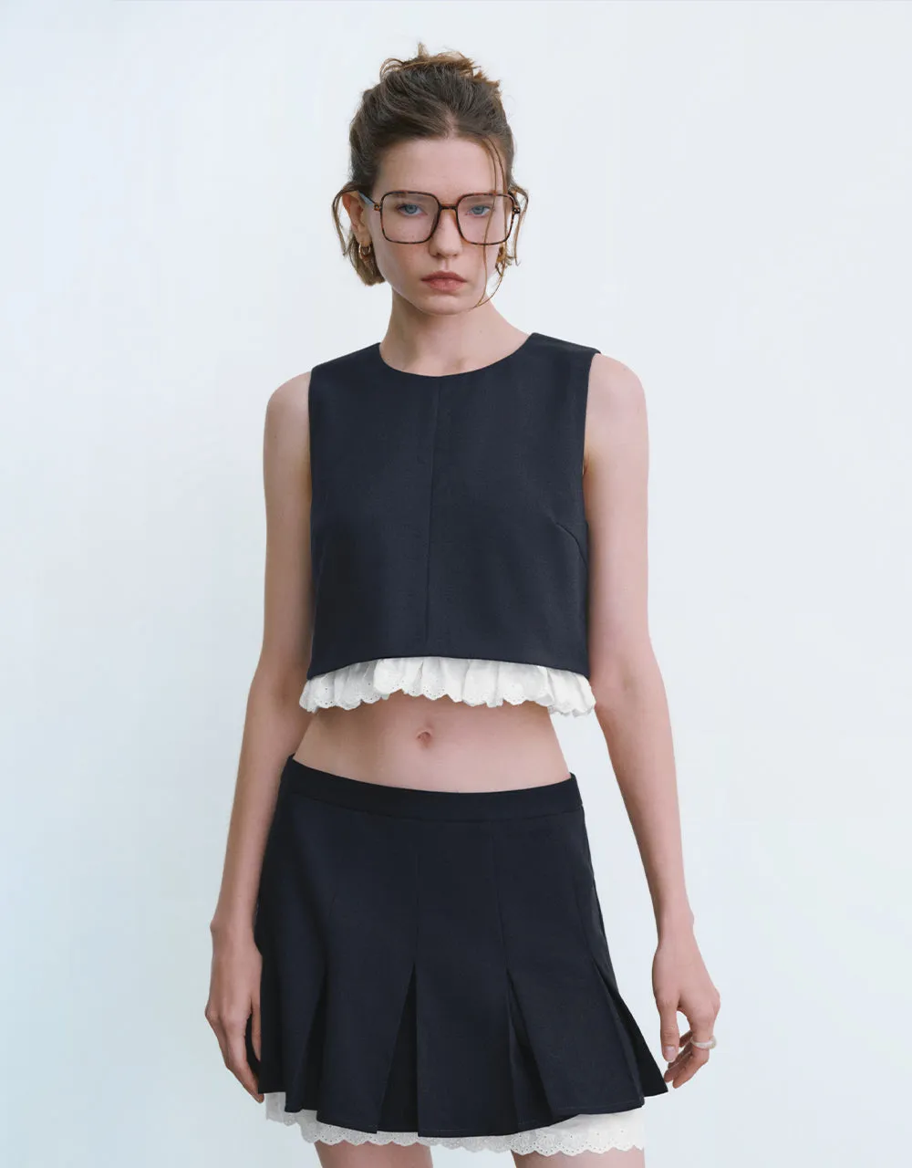 Sleeveless Two Toned Crew Neck Blouse sold by Urban Revivo