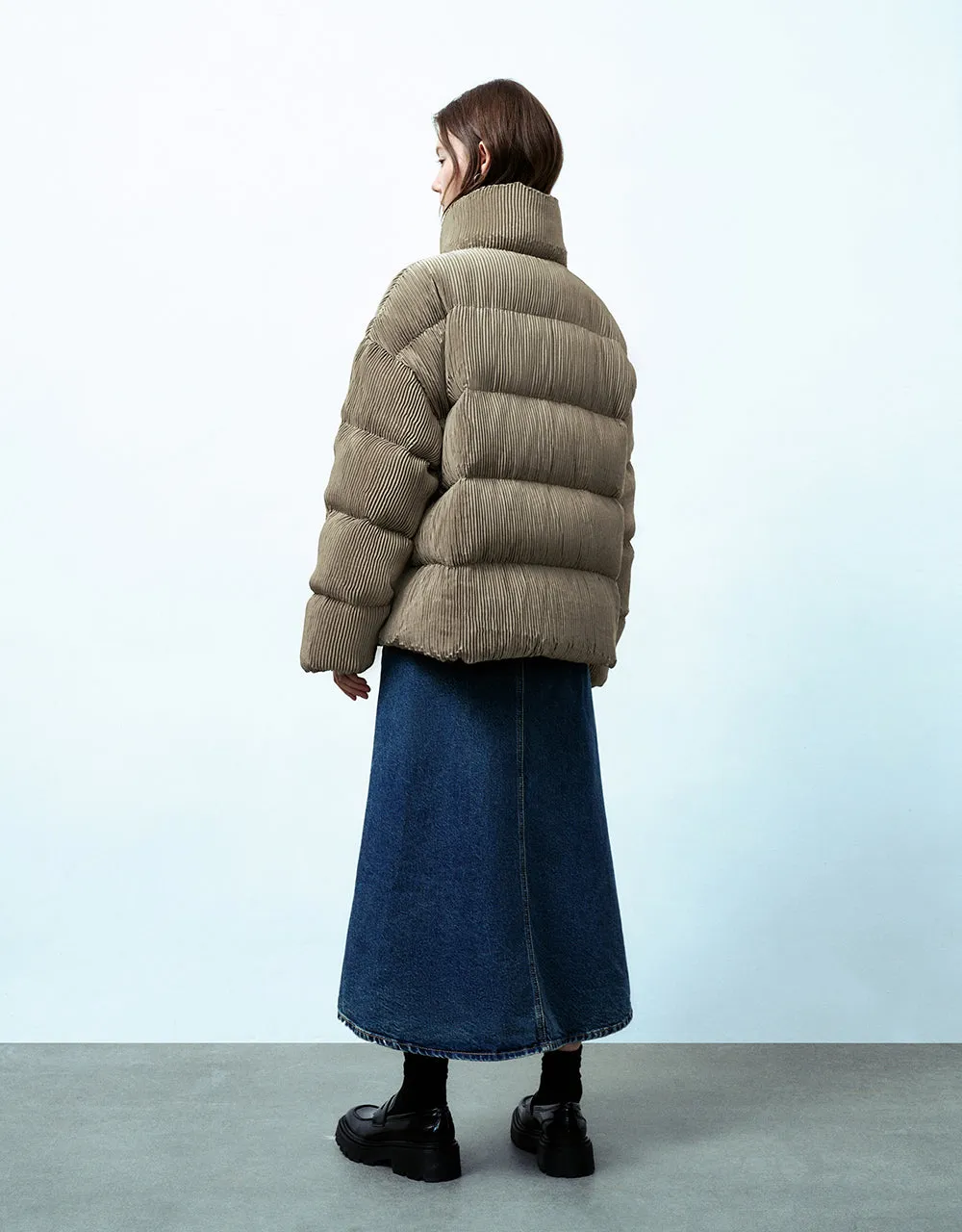 Textured Stand Collar Down Jacket sold by Urban Revivo product image thumbnail 4