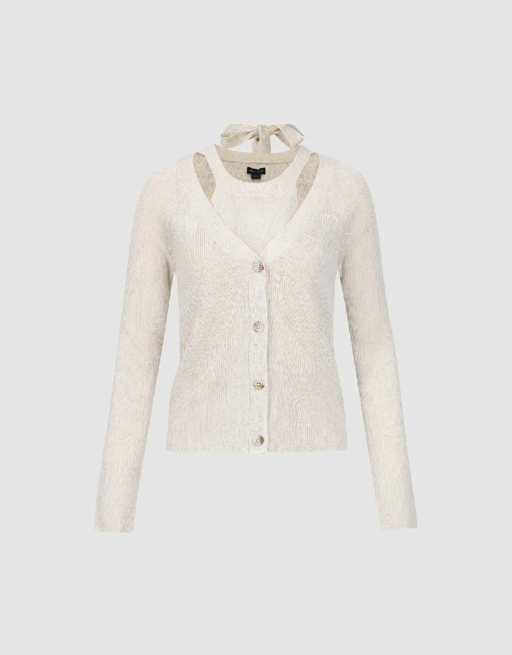 Raglan Sleeve Crew Neck Knitted Cardigan sold by Urban Revivo product image thumbnail 2