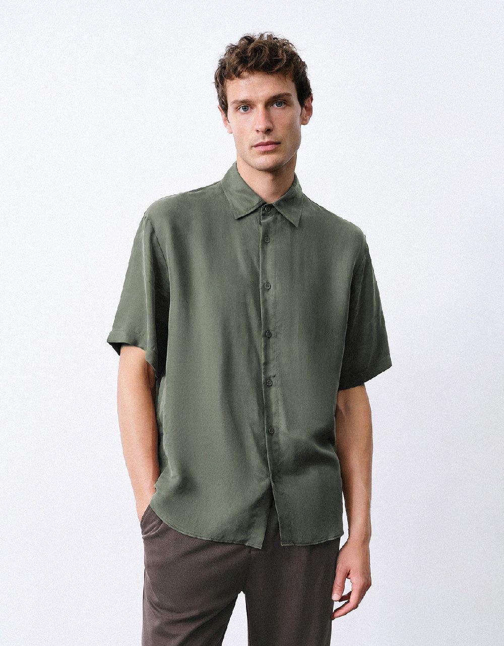 Button Up Straight Shirt sold by Urban Revivo