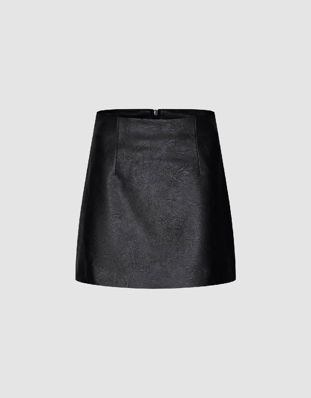 Vegan Leather Mini A-Line Skirt sold by Urban Revivo