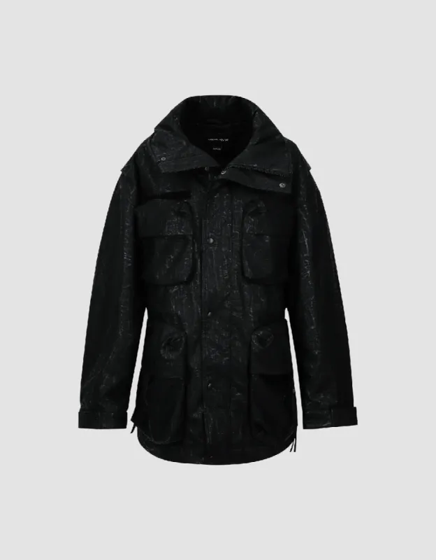 Multi-Pocket Stand Collar Straight Coat sold by Urban Revivo