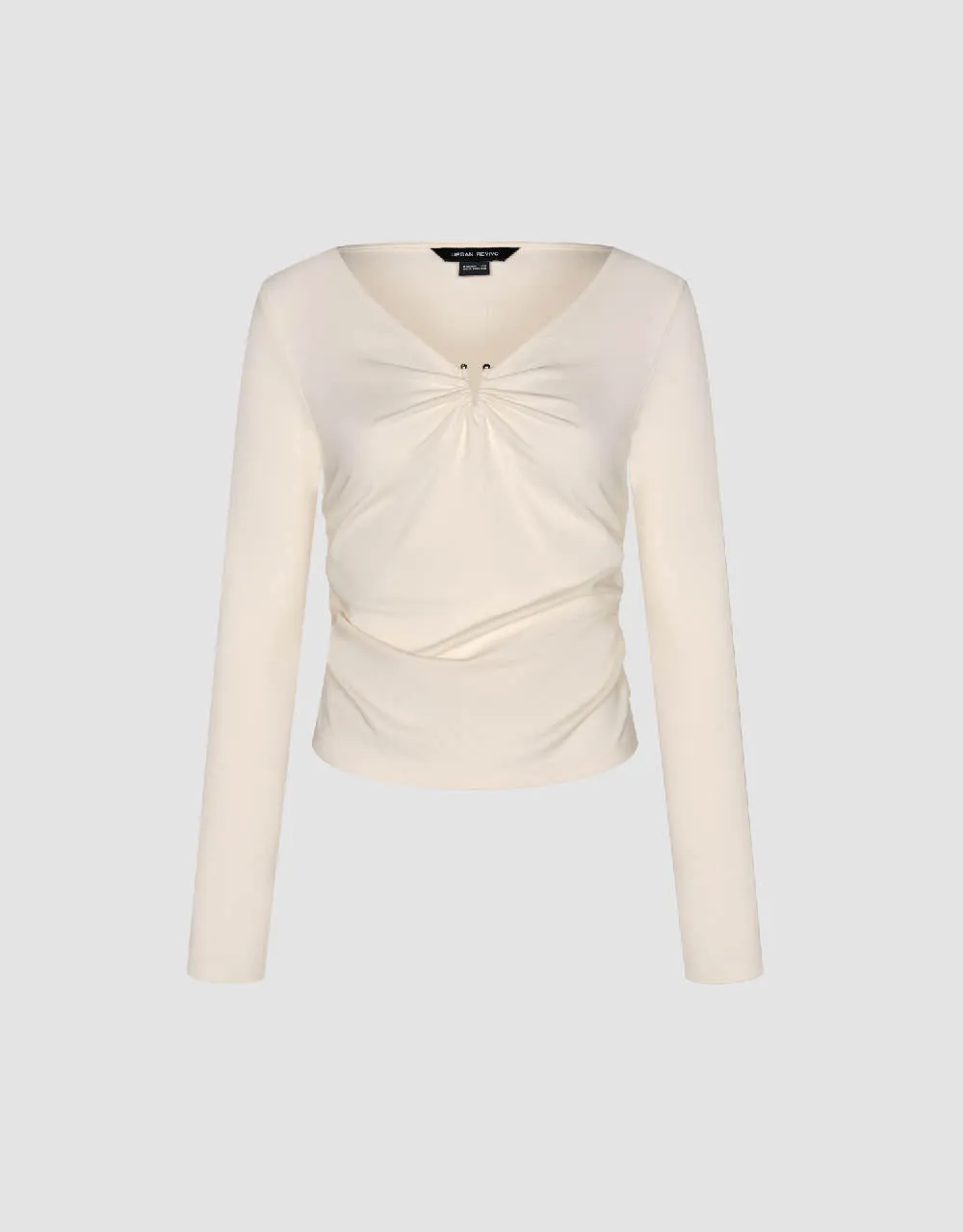 V-Neck Skinny Knitted T-Shirt sold by Urban Revivo product image thumbnail 2