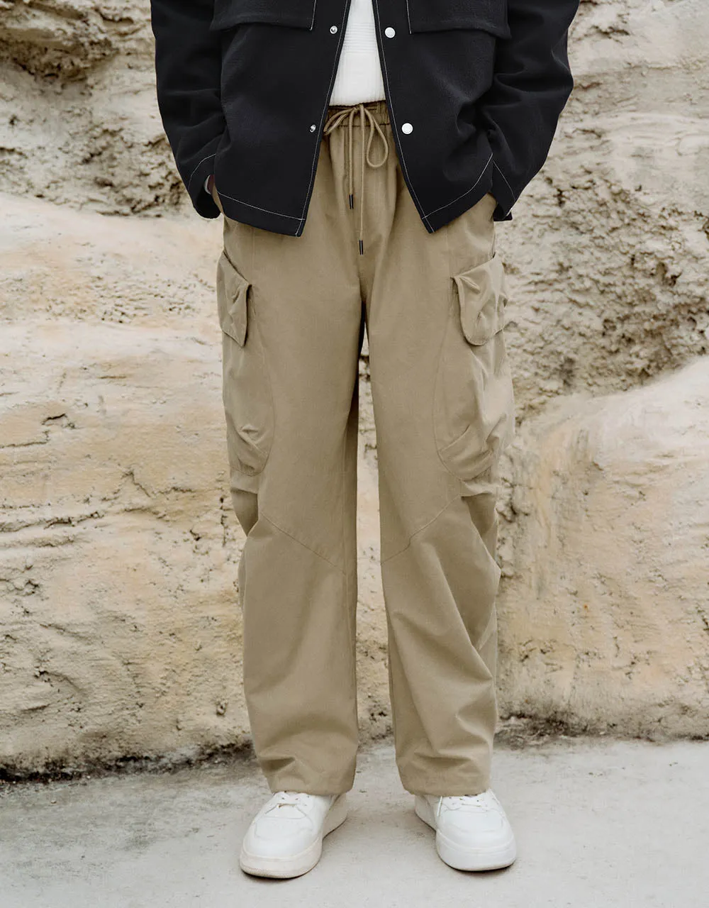 Drawstring Waist Wide-Leg Pants sold by Urban Revivo product image thumbnail 2