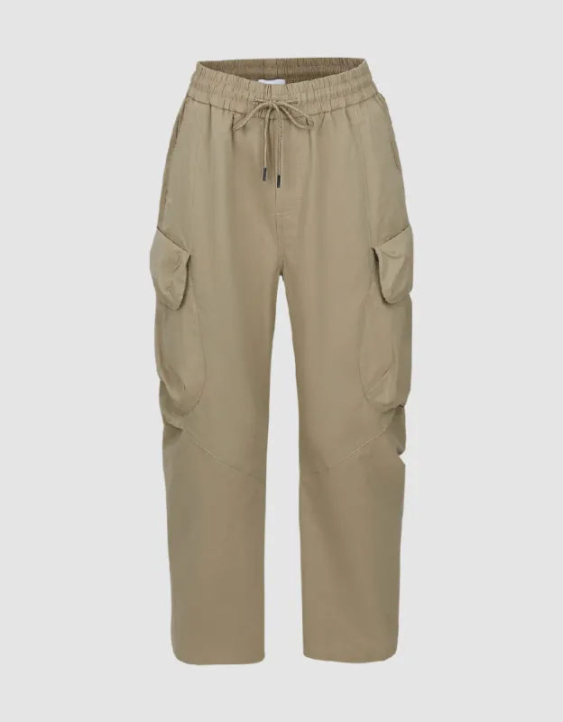 Drawstring Waist Wide-Leg Pants sold by Urban Revivo