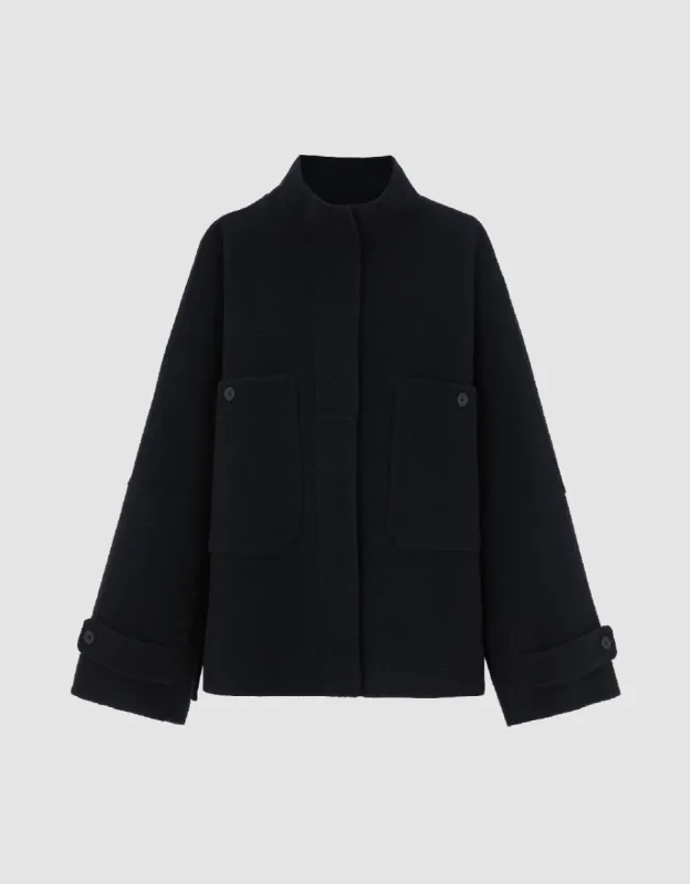 Drop Shoulder Sleeve Straight Coat sold by Urban Revivo