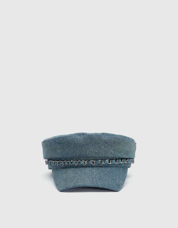 Chain Décor Denim Army Cap sold by Urban Revivo