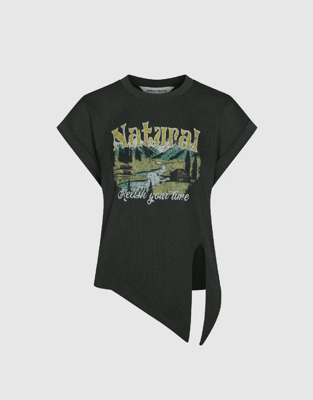 Printed Crew Neck Loose Tank Top sold by Urban Revivo product image thumbnail 2