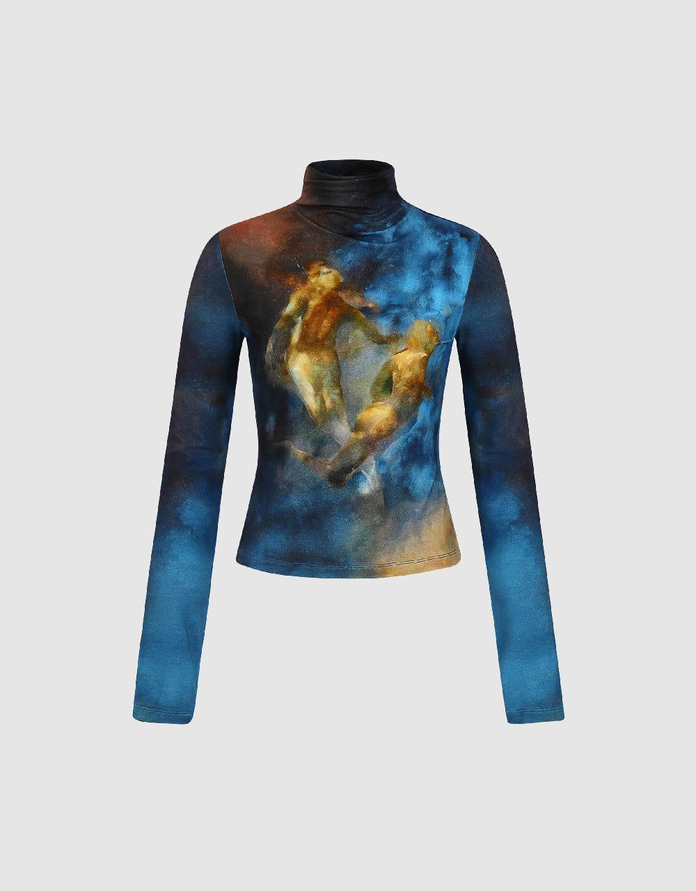 Turtle Neck Printed Knitted T-Shirt sold by Urban Revivo product image thumbnail 2