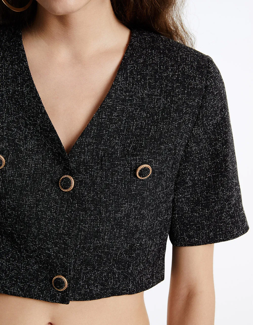 Textured Cropped Jacket sold by Urban Revivo product image thumbnail 4