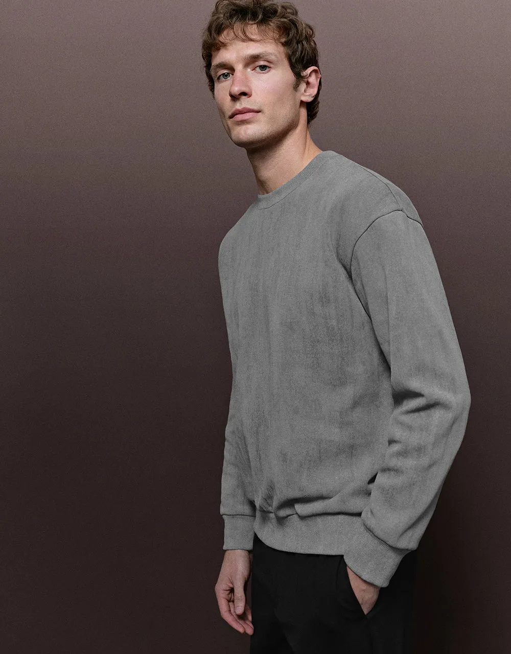 Crew Neck Straight Sweatshirt sold by Urban Revivo product image thumbnail 3