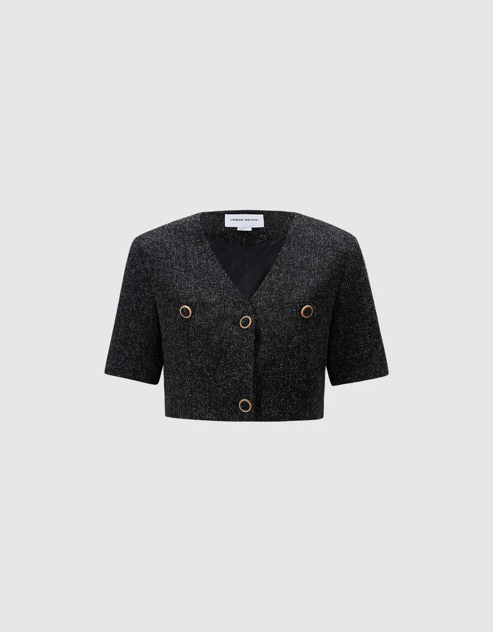 Textured Cropped Jacket sold by Urban Revivo product image thumbnail 2