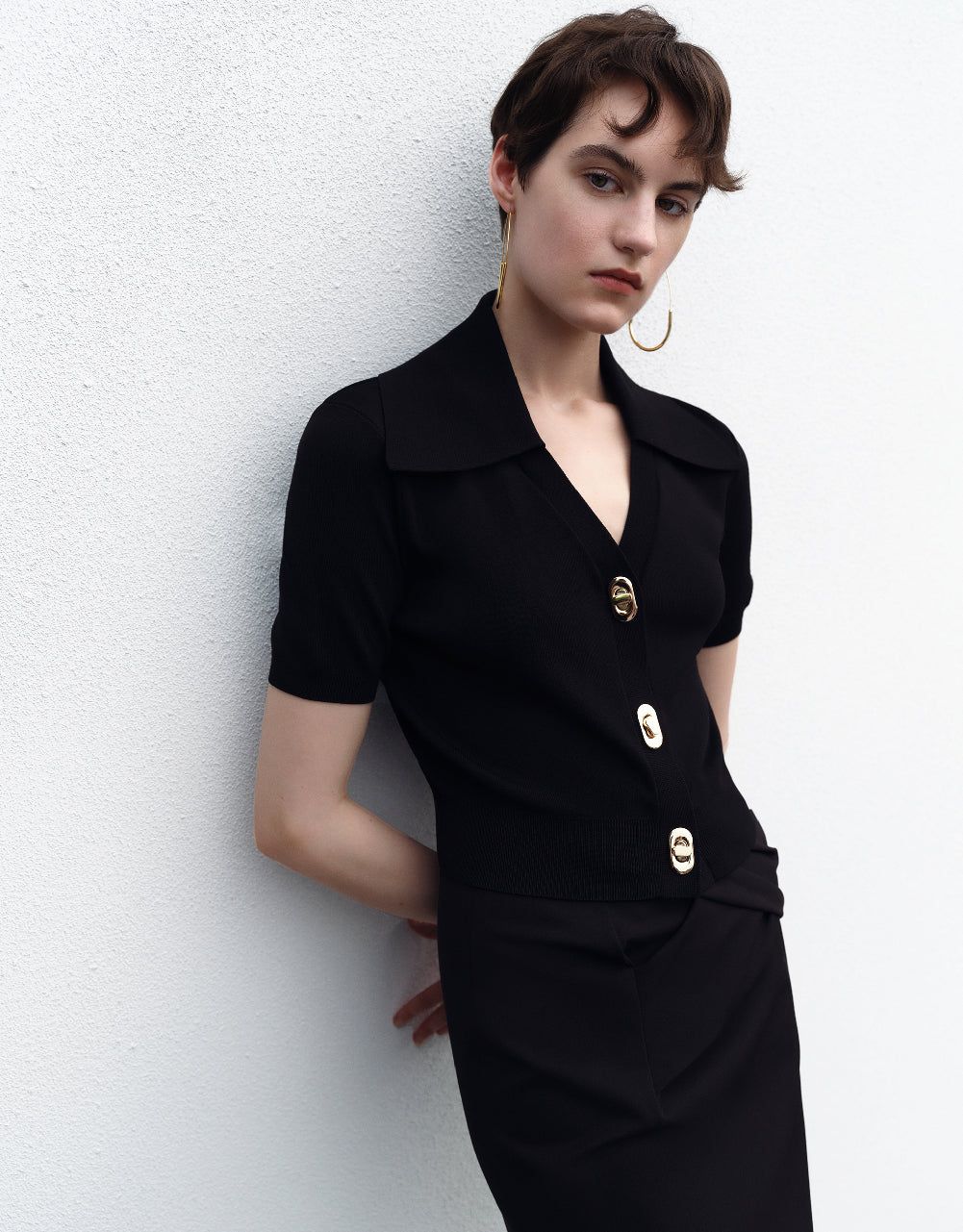 Skinny Lapel Knitted Cardigan sold by Urban Revivo product image thumbnail 3