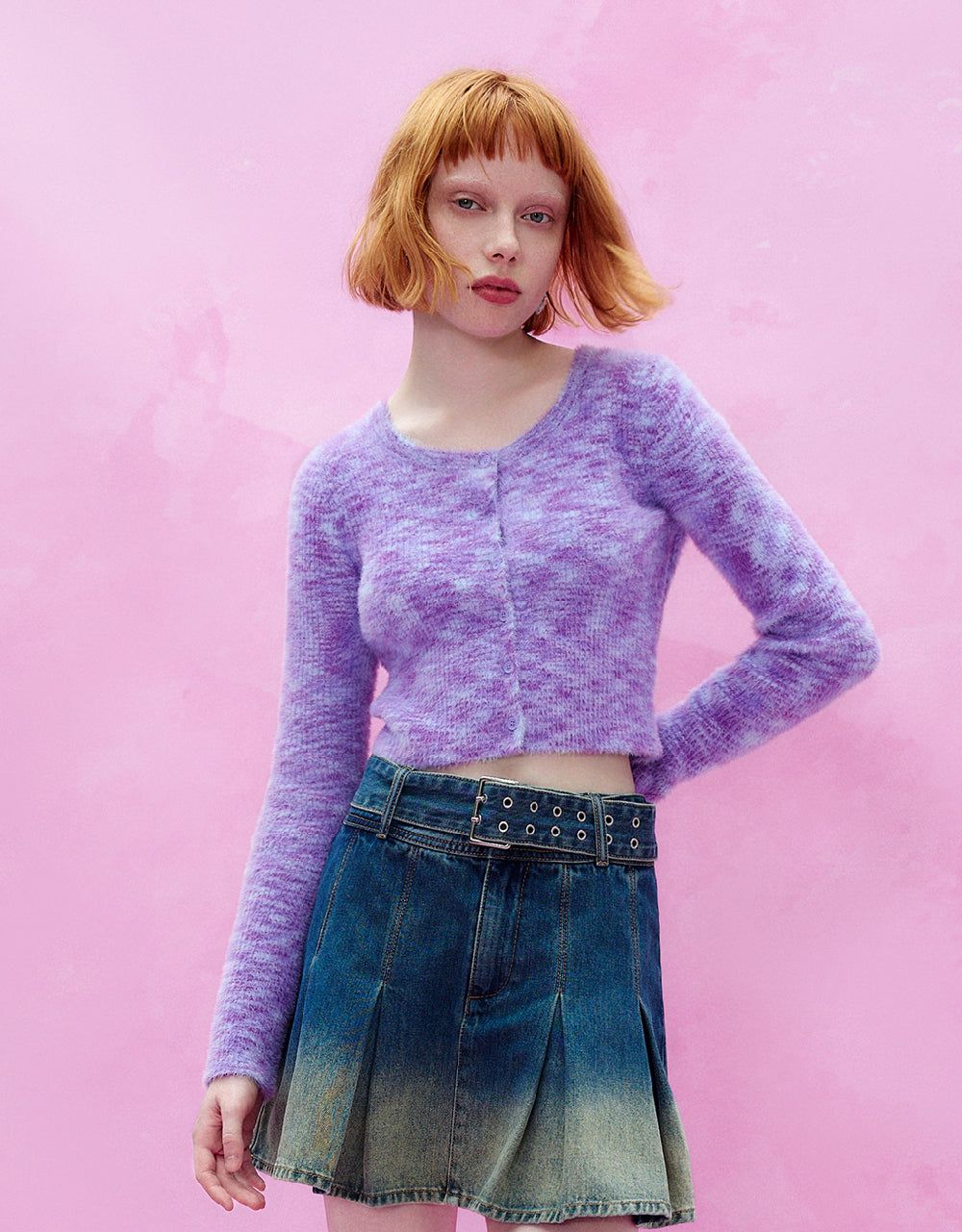 Button Up Cropped Knitted Cardigan sold by Urban Revivo