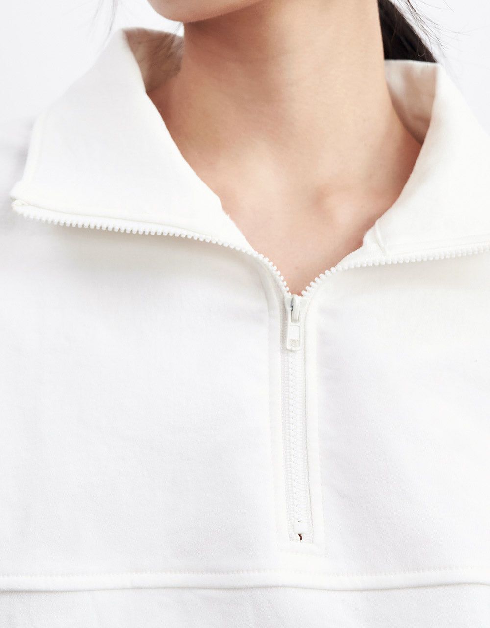 Elastic Hem Half Zip Denim T-Shirt sold by Urban Revivo product image thumbnail 3
