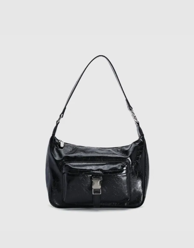 Textured Vegan Leather Shoulder Bag sold by Urban Revivo